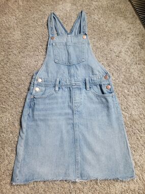 Old Navy Light Blue Denim Overall Skirt Size Large 10-12